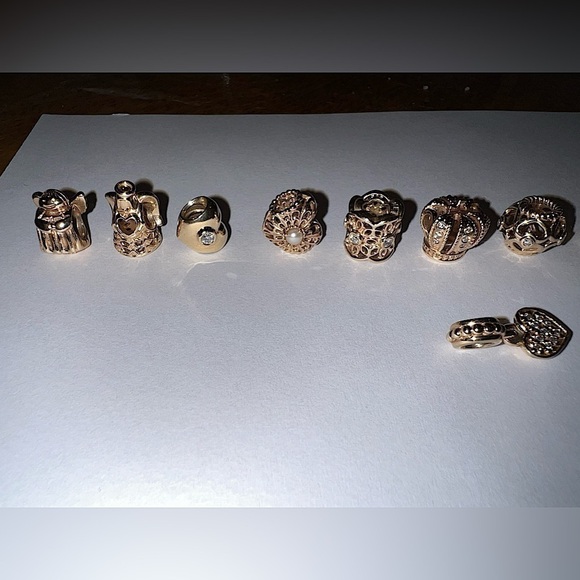 Authentic New Pandora 14k Gold and Diamond Charm Bracelet - Picture 11 of 17